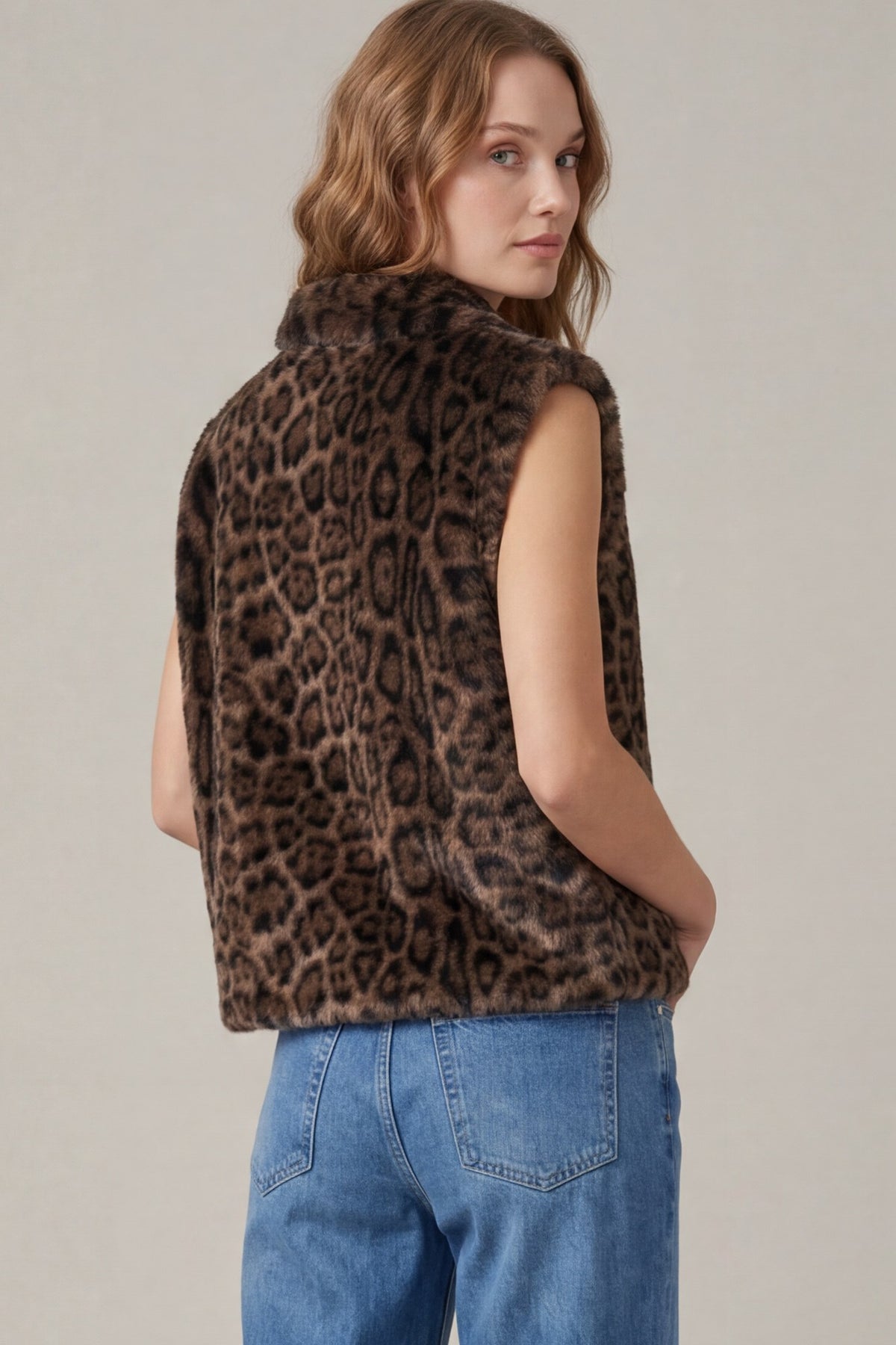 Leopard Faux Fur Vest