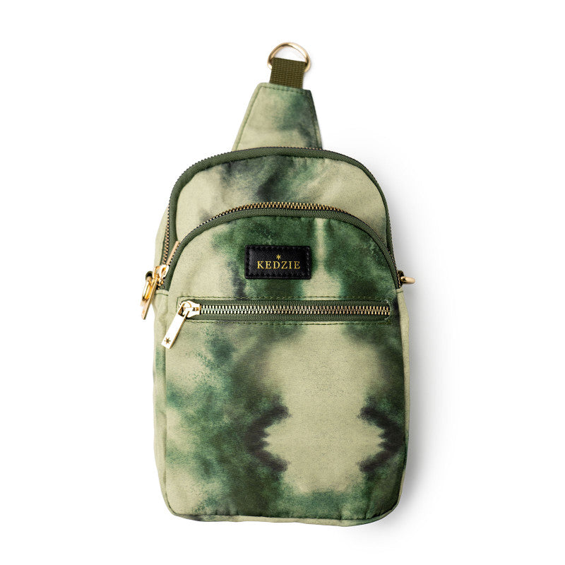 Roundtrip Convertible Sling & Crossbody Bag || Olive Tie Dye