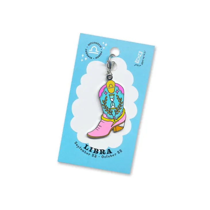 Zodiac Boots Enamel Charm || Libra