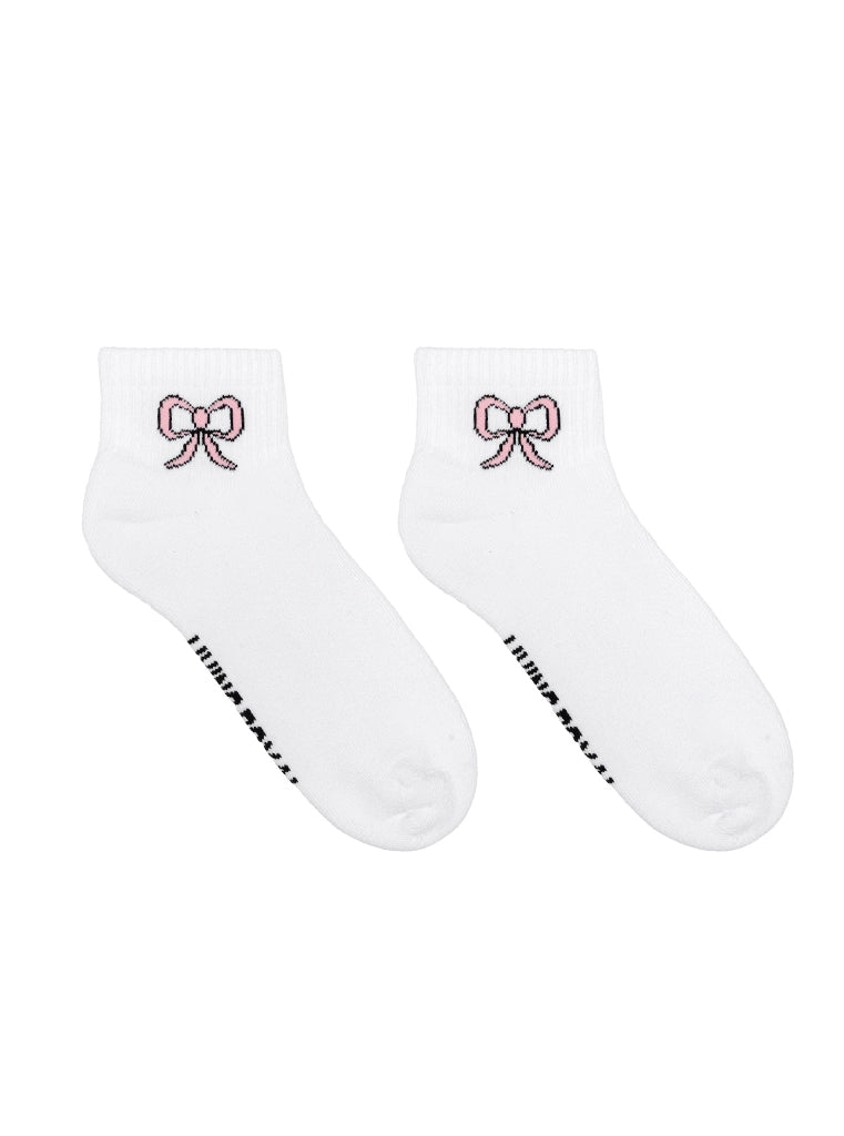Classic Ankle Socks | Pink Bows