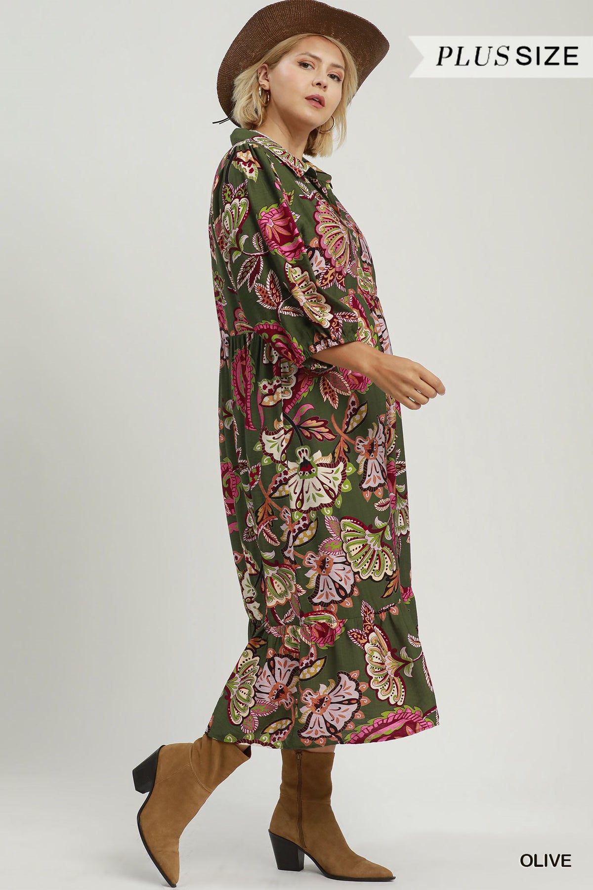 Boho Paisley Tiered Midi Dress (XL - 2X)