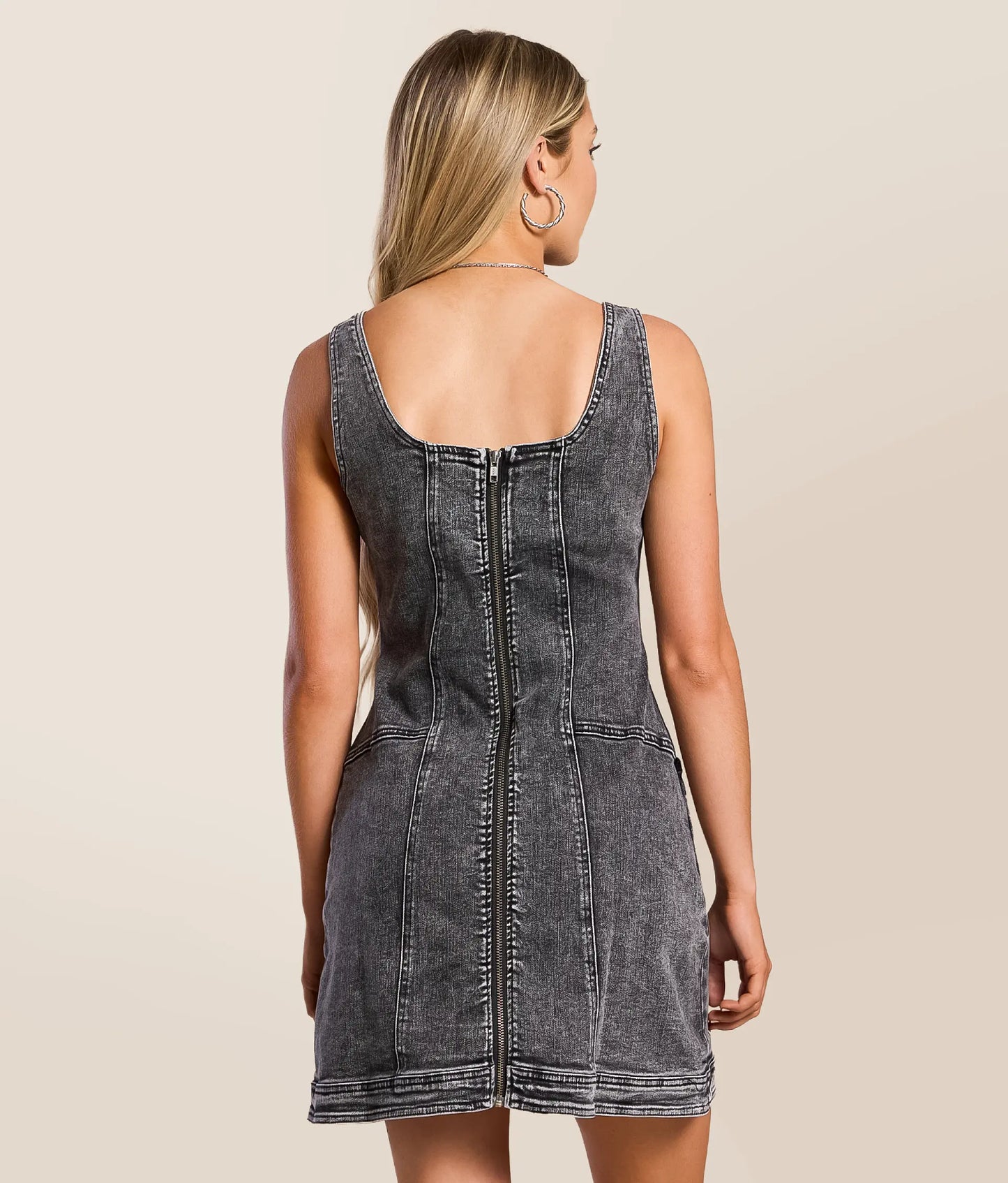 Buckle Up Denim Mini Dress