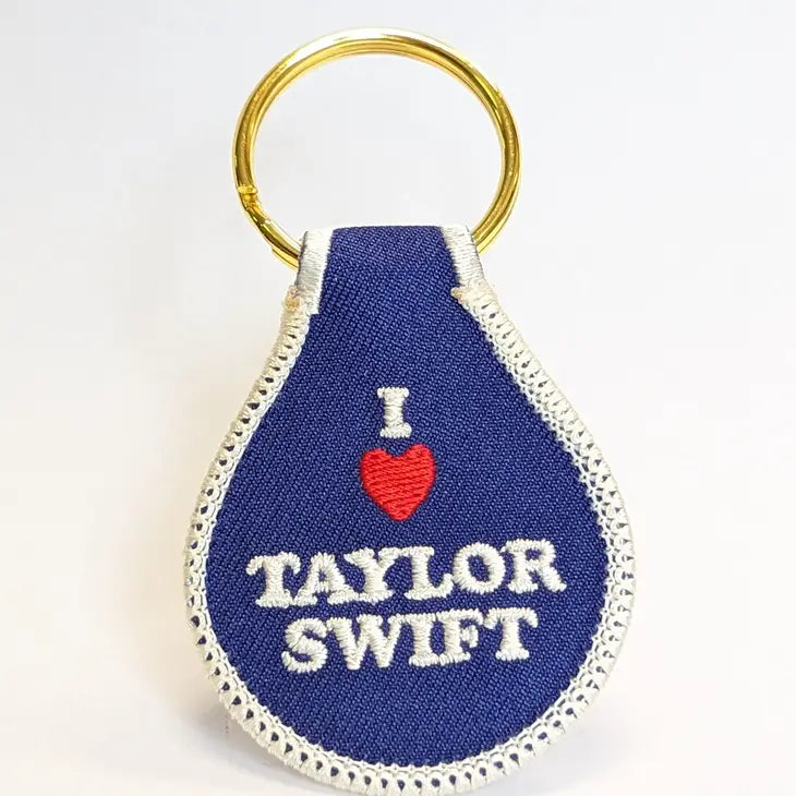"I Heart Taylor Swift" Embroidered Key Tag