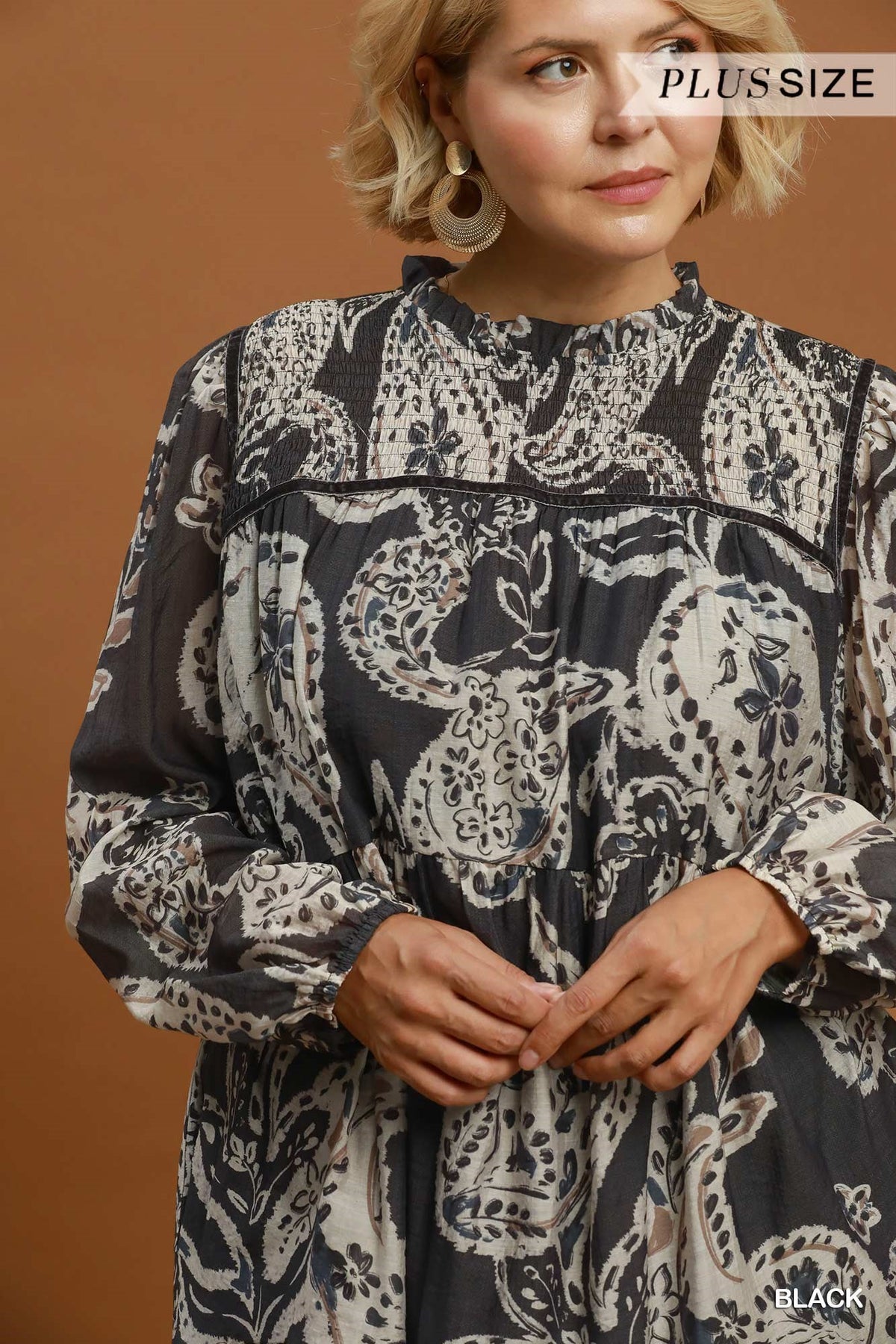 Paisley Tiered Mini Dress (XL - 2X)