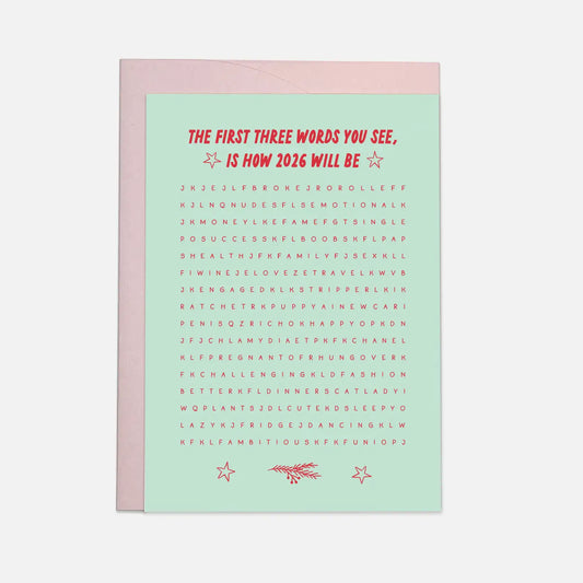 "First Three Words 2026" Holiday Card