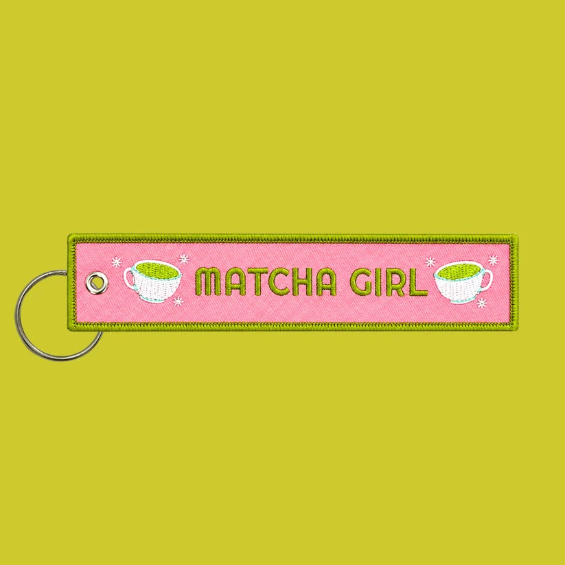 *Canadian Brand* | "Matcha Girl" Embroidered Key Chain