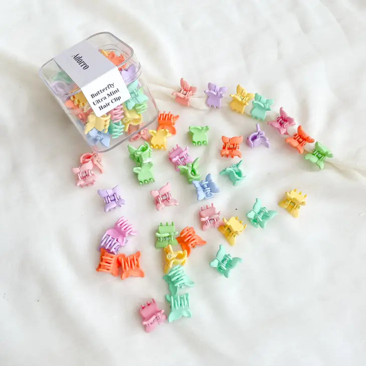 Butterfly Ultra Mini Hair Clips || Box of 40