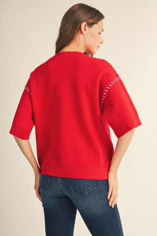 Shoulder Stitch Accent Sweater