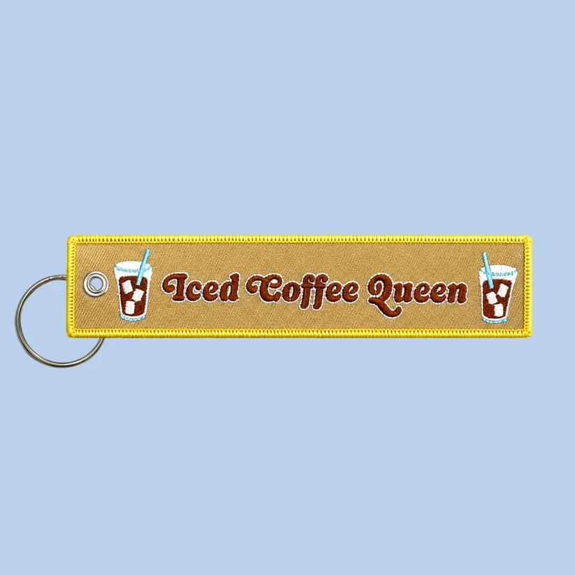 *Canadian Brand* | "Iced Coffee Queen" Embroidered Key Chain