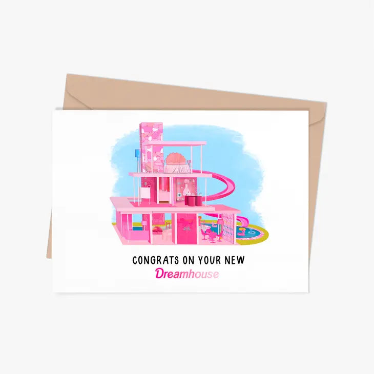 "Congrats On Your (Barbie) Dreamhouse!" Housewarming Card