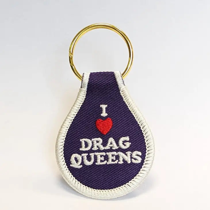 "I Heart Drag Queens" Embroidered Key Tag