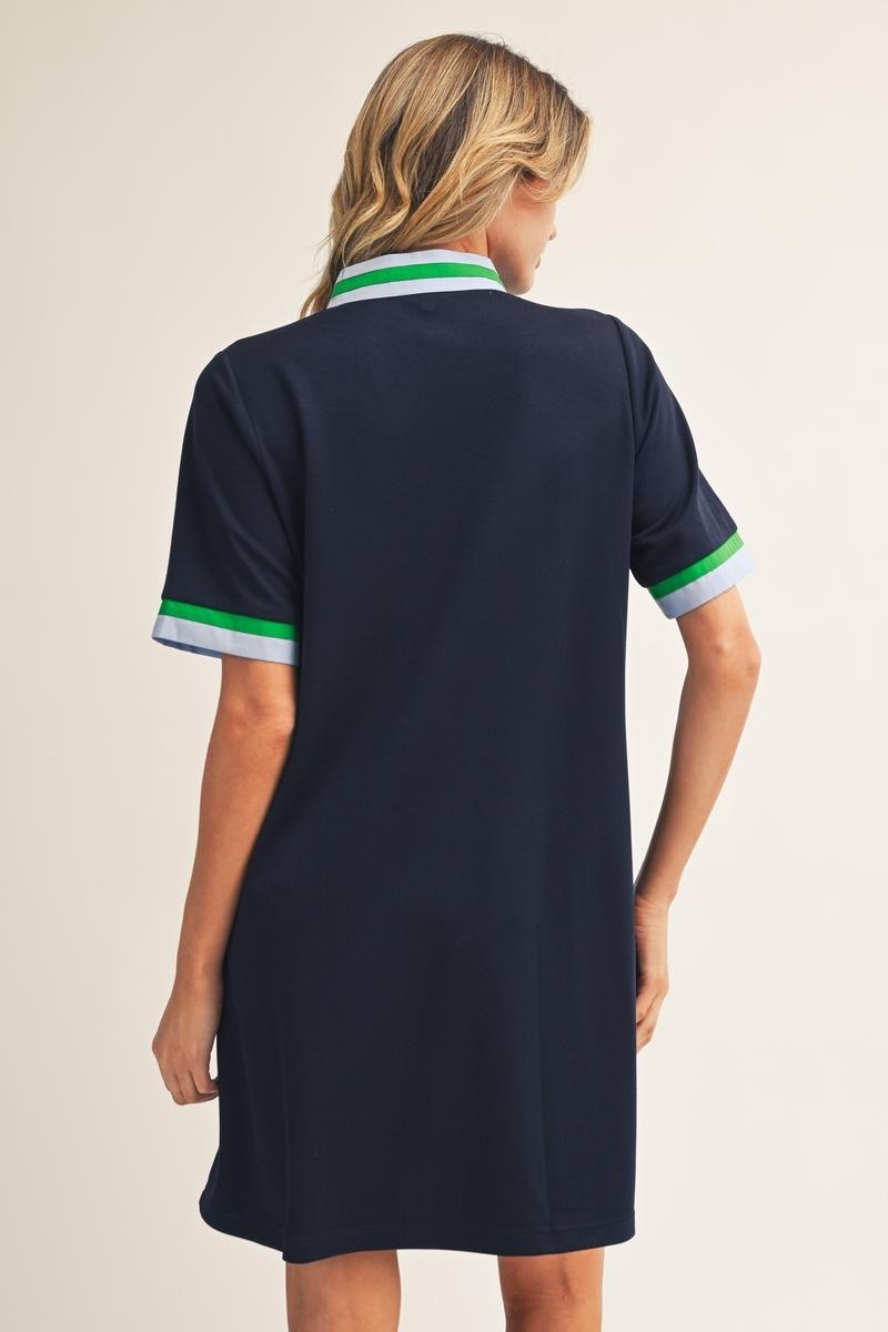 1/4 Zip Short Sleeve Casual Dress (S - 2XL)