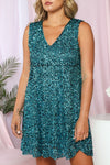 Sleeveless Sequin Dress (Aqua)