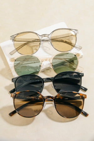 Retro Round Acetate Frame Sunglasses (4 Colors)