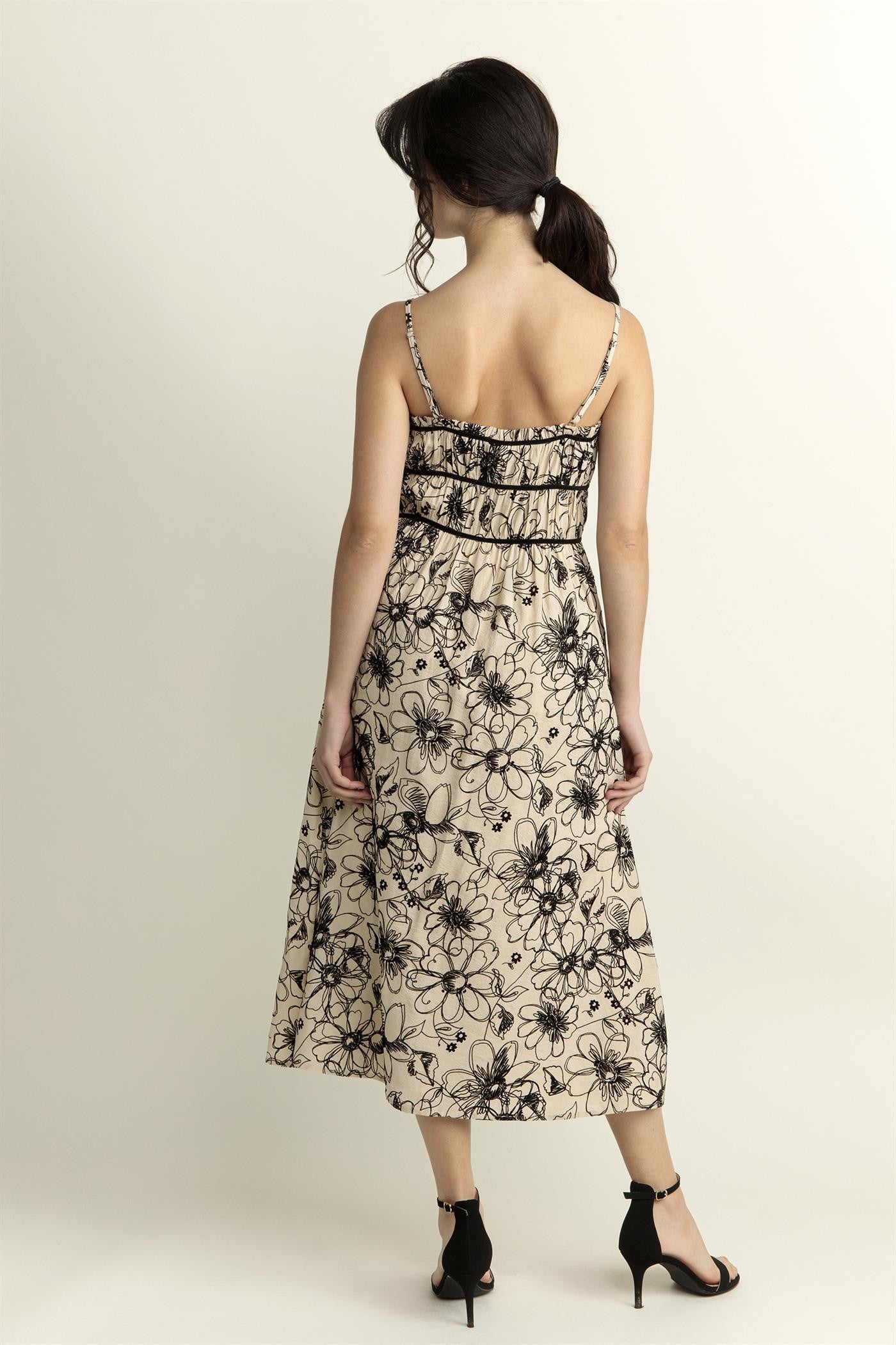 Floral Embroidered Midi Dress