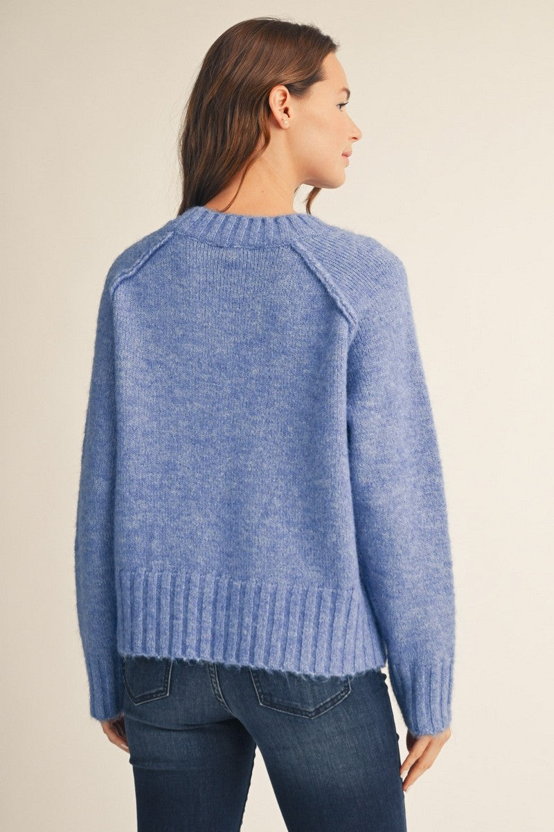 Cozy Exposed Seam Pullover Sweater