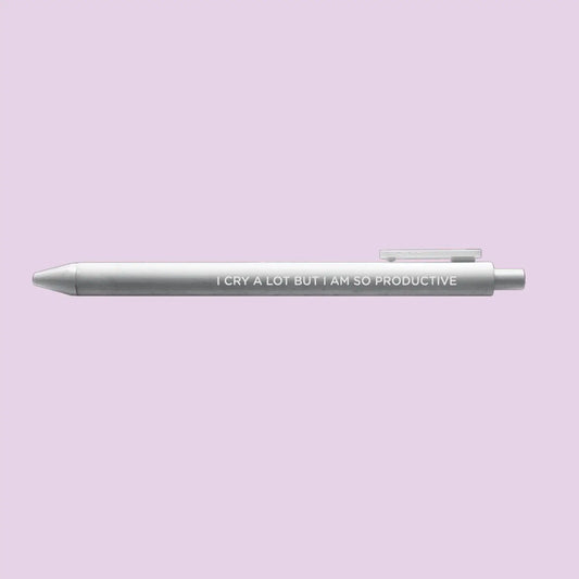 I Cry A Lot Because I Am So Productive Gel Jotter Pen (Single)