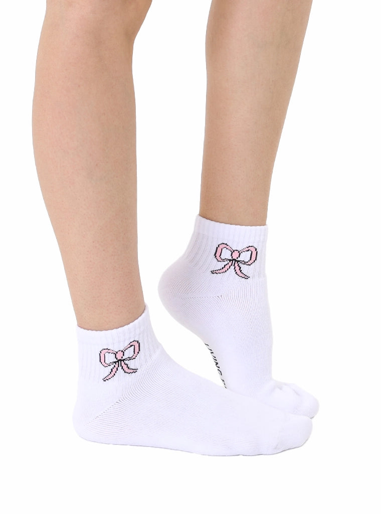 Classic Ankle Socks | Pink Bows