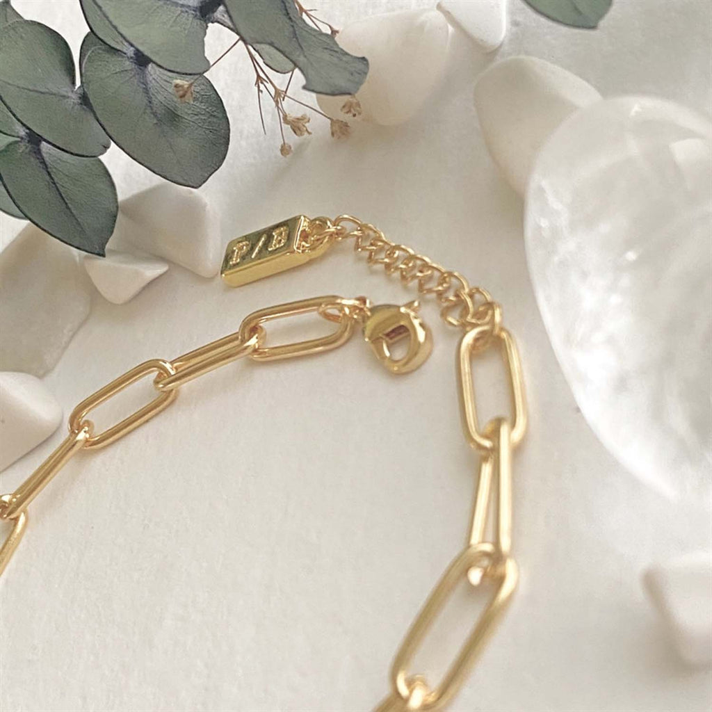 "Montmartre" Paperclip Chain Bracelet in Gold