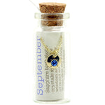 Birthstone Bottle Necklace || September (Sapphire)