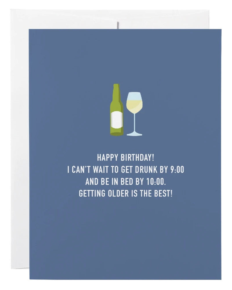 "Can't Wait To Be Drunk By 9, In Bed By 10" Birthday Card
