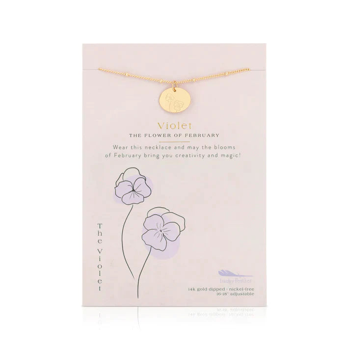 Birth Month Flower Necklace || February (Violet)