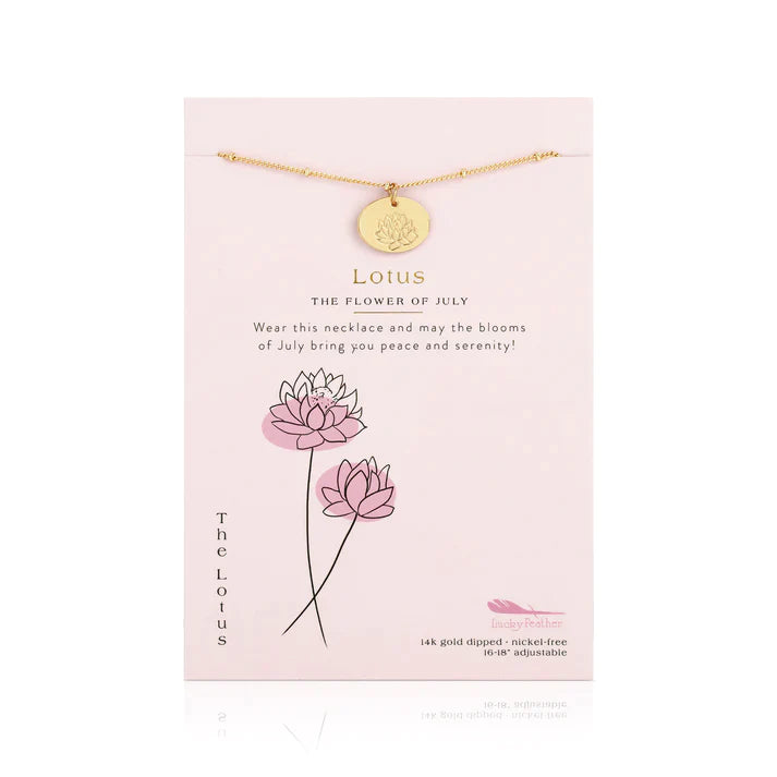 Birth Month Flower Necklace || July (Lotus)
