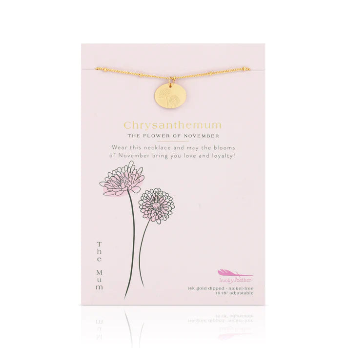 Birth Month Flower Necklace || November (Chrysanthemum)