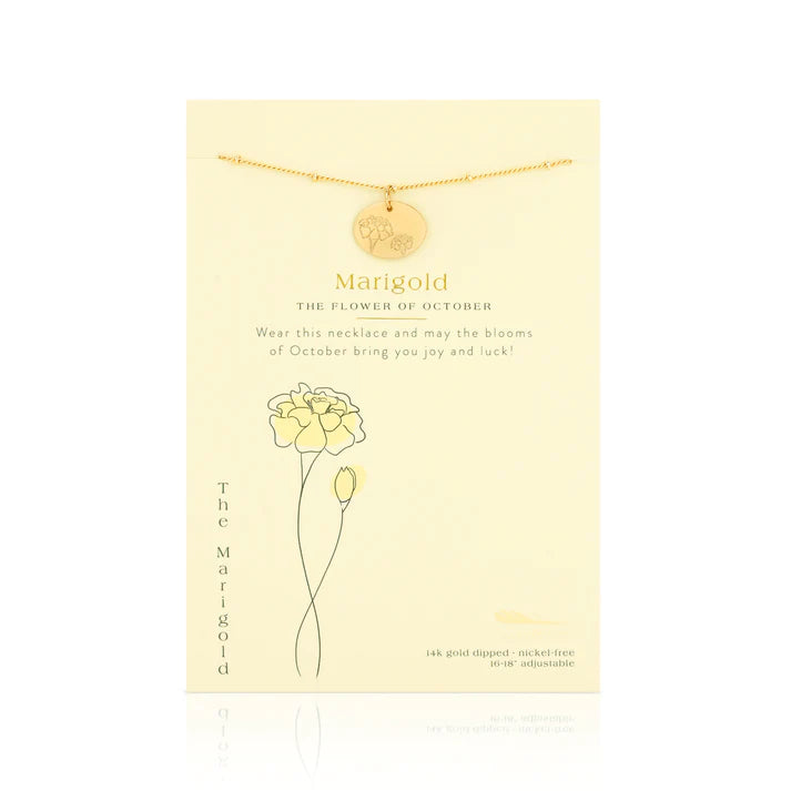 Birth Month Flower Necklace || October (Marigold)