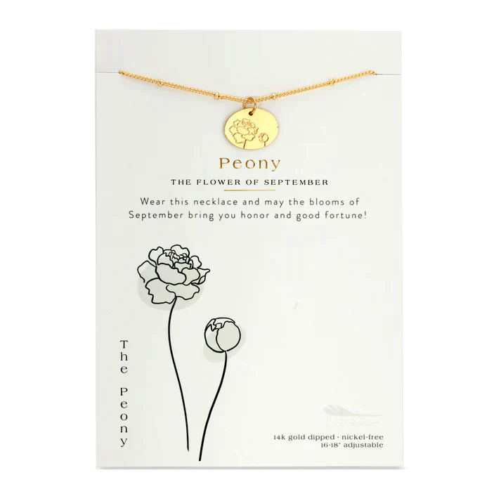 Birth Month Flower Necklace || September (Peony)