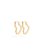 BELLE | GOLD BEADED HEART HOOP EARRINGS