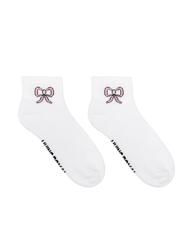 Pink Bow Classic Crew Socks