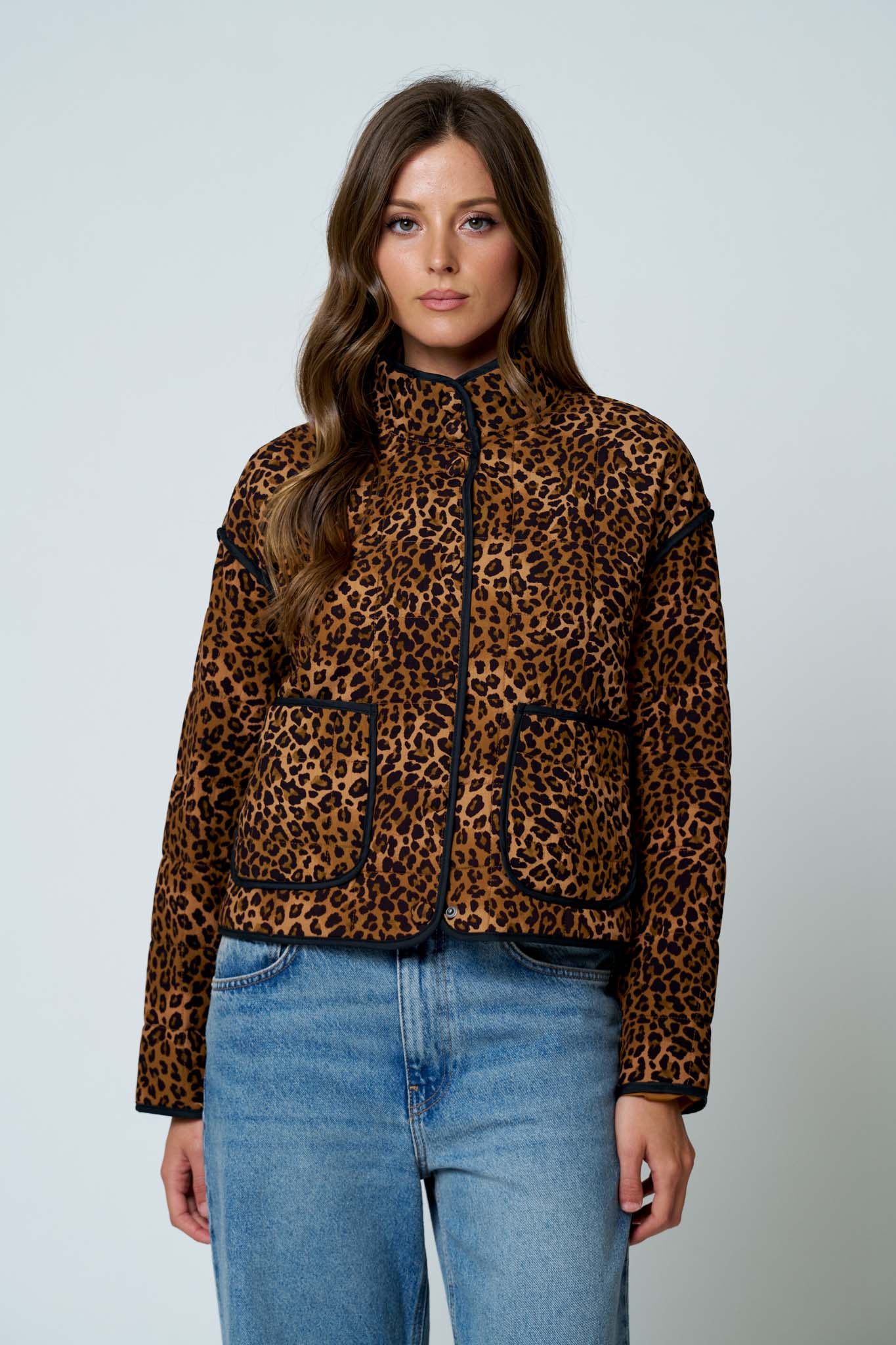 Lightweight Leopard Print Quilted Jacket (S - L)