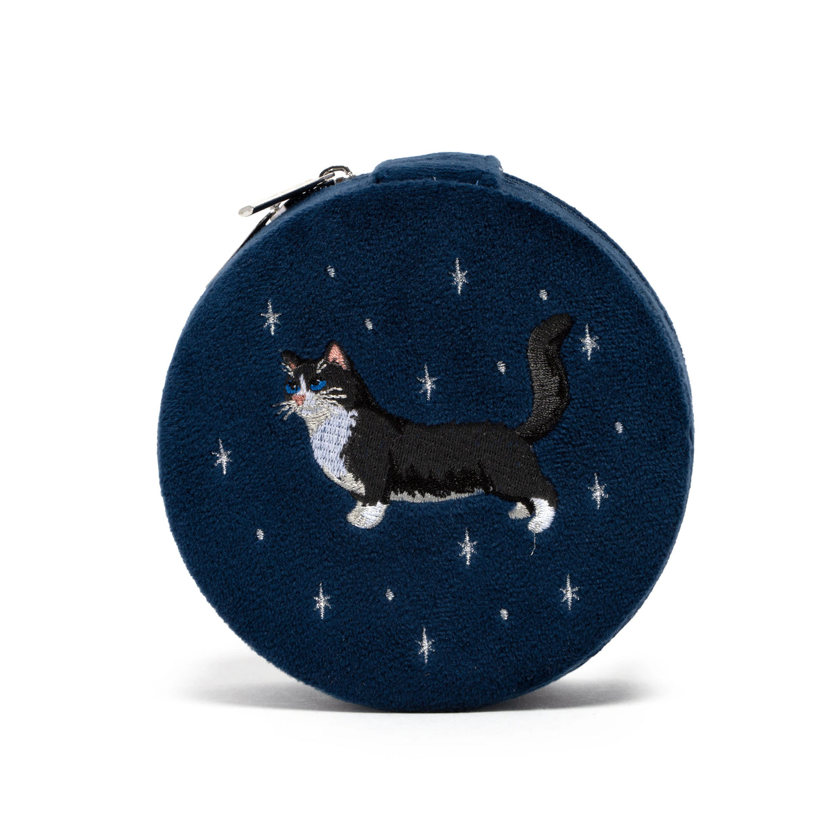Zipper Cat Velvet Jewelry Box w/ Mirror