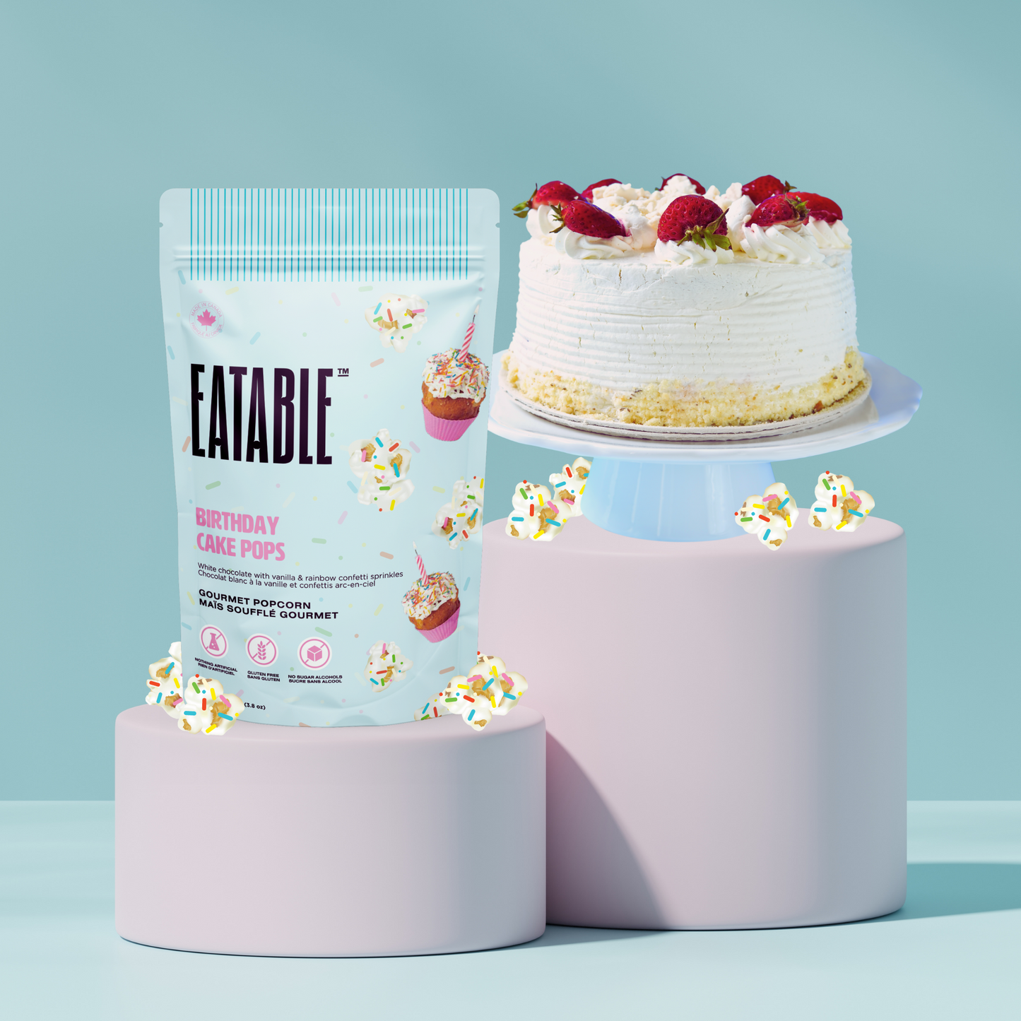 Eatable || "Birthday Cake Pops" Gourmet Popcorn 108g