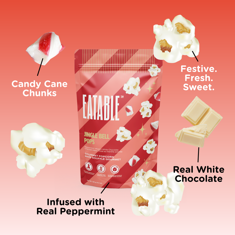 Eatable || "Jingle Bell Pops" Gourmet Popcorn 125g
