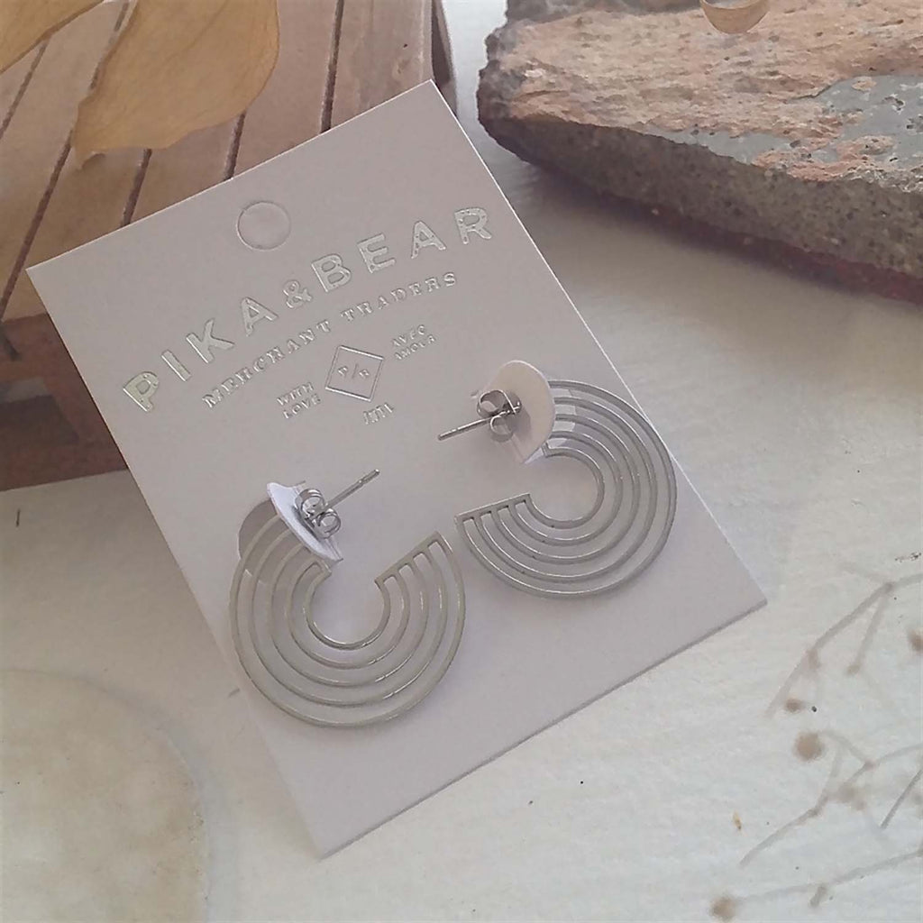 "Lo-Fi" Stainless Steel Hoop Earrings (Gold or Silver)