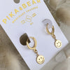 "Have a Nice Day" Smiley Face Hugger Hoop Earrings (Gold or Silver)