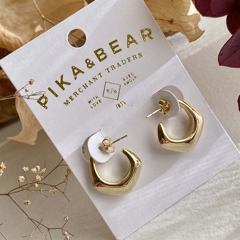"Oscar" Five Point Hoop Earrings (Gold)