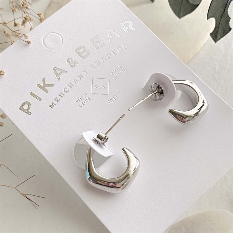 "Oscar" Five Point Earrings (Silver)