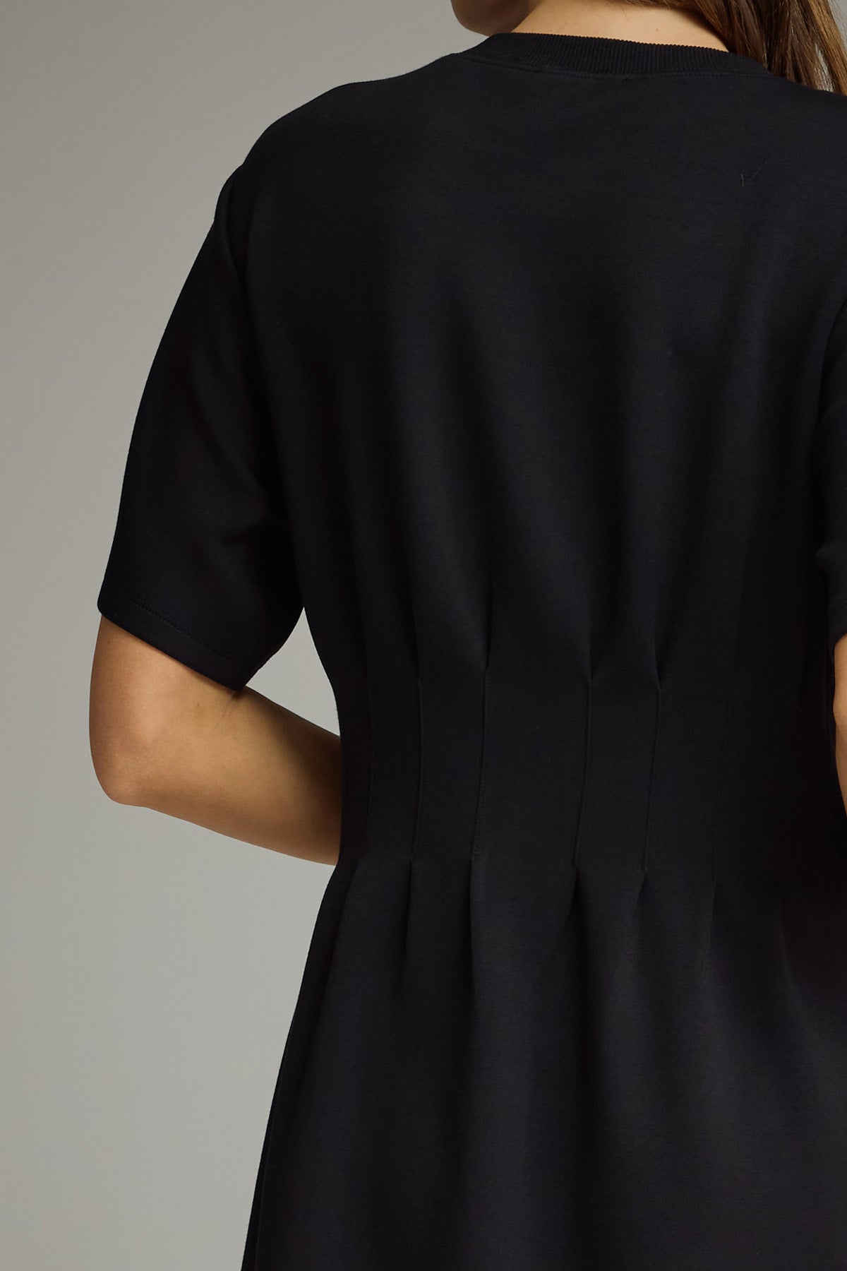 Short Sleeve Pintuck Dress w/ Pockets