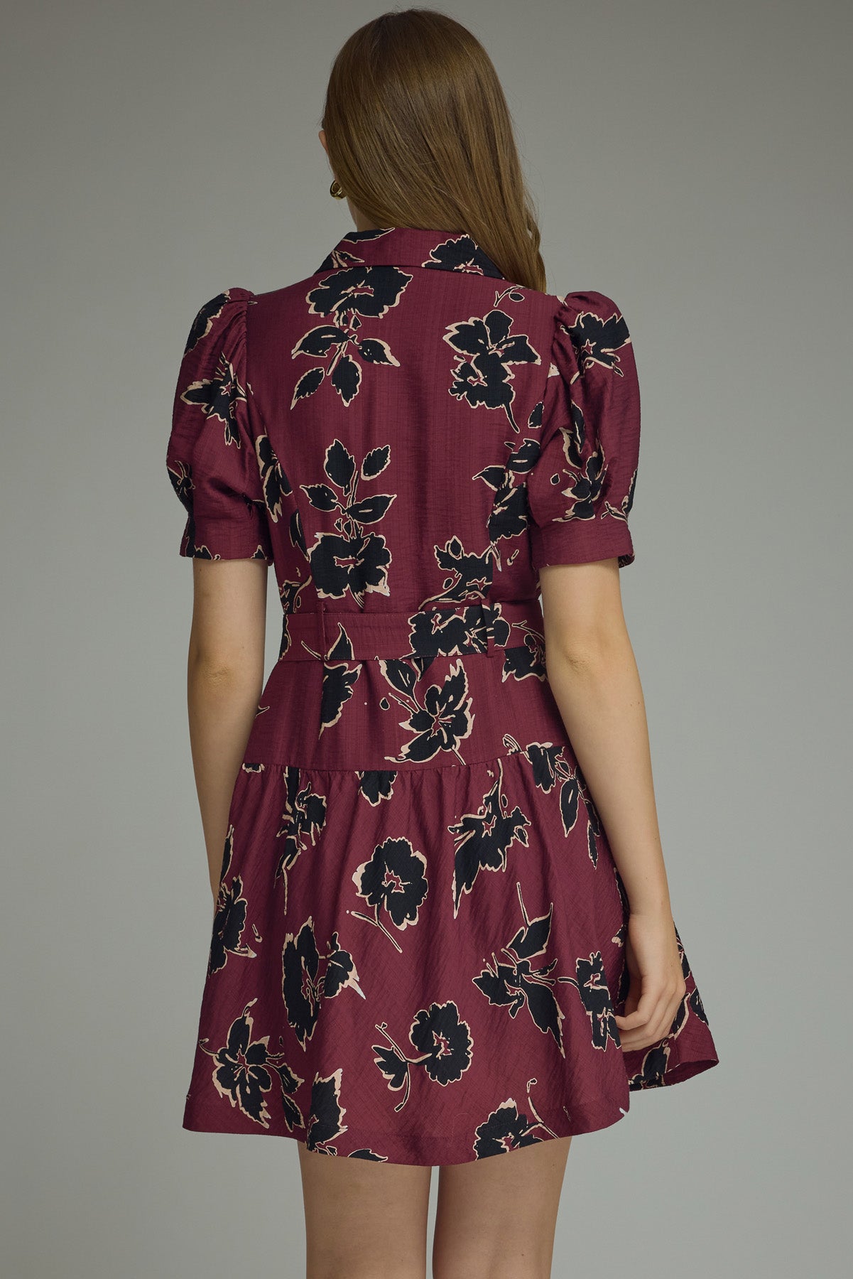 Floral Print Puff Sleeve Dress
