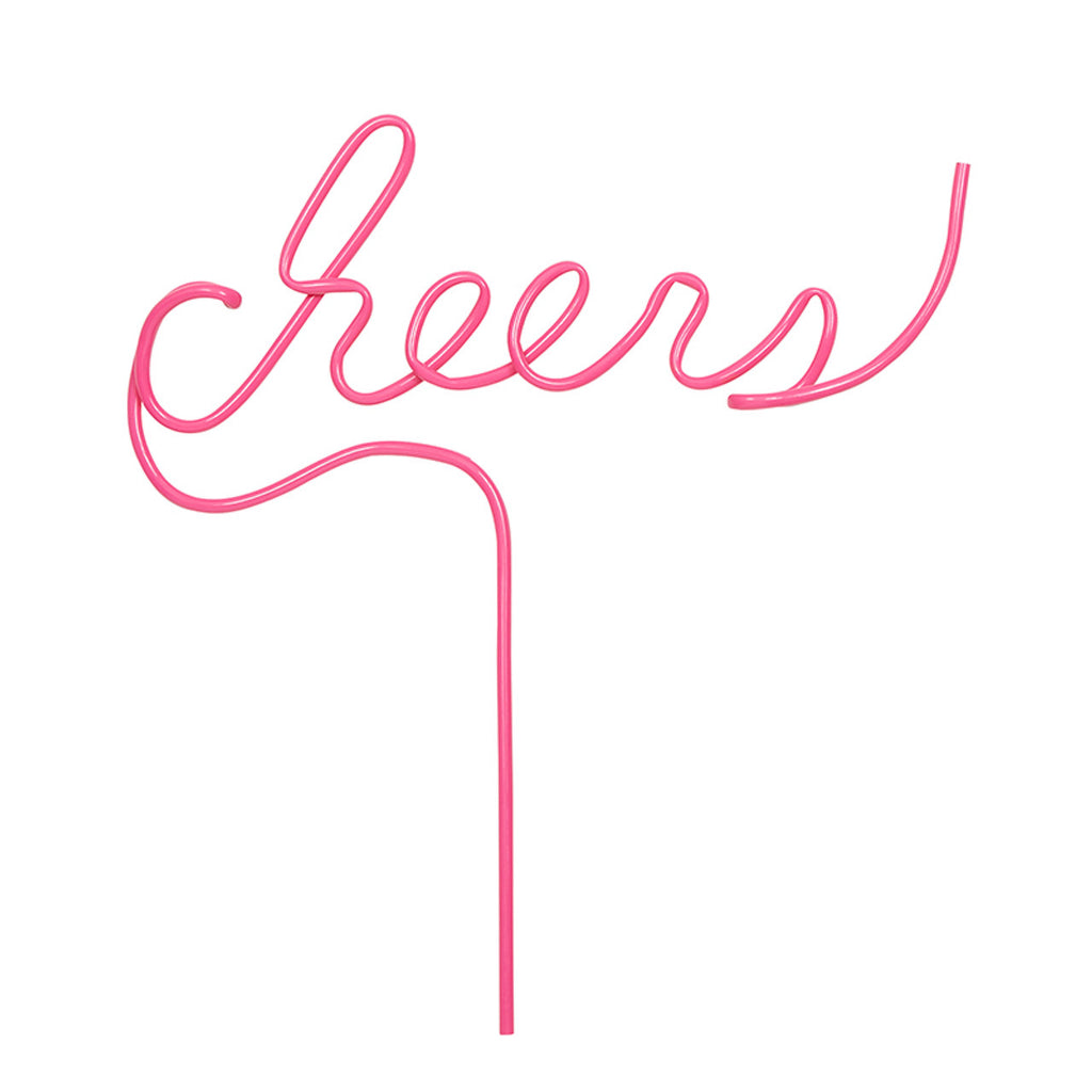 "Cheers" Word Straw - Pink