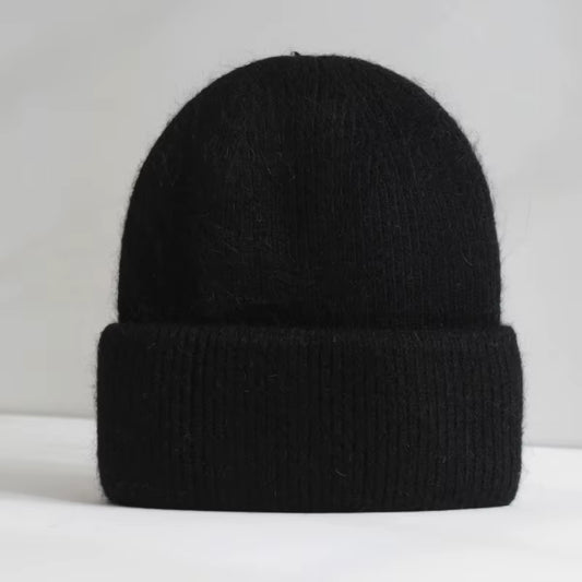 Unisex Thick Cuffed Beanie (Black)