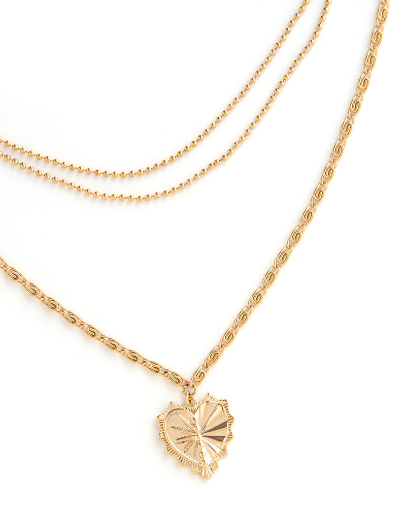 HART | GOLD LAYERED HEART PENDANT NECKLACE