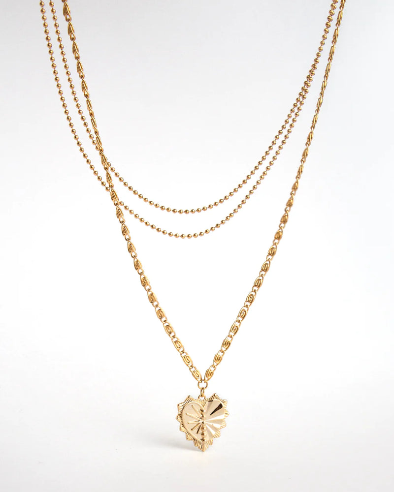 HART | GOLD LAYERED HEART PENDANT NECKLACE