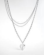 HART | SILVER LAYERED HEART PENDANT NECKLACE