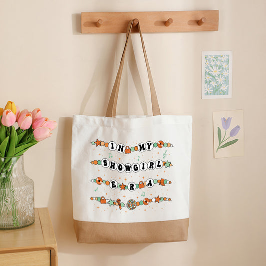 "In My Showgirl Era" Taylor Swift Friendship Bracelet Tote Bag