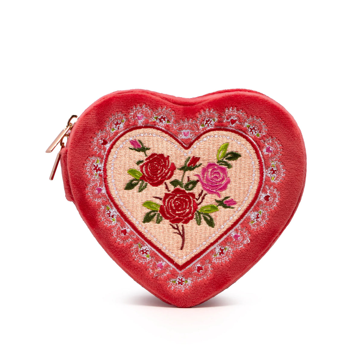 Zipper Heart Shaped Jewelry Box w/ Mirror