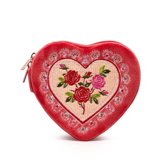 Zipper Heart Shaped Jewelry Box w/ Mirror